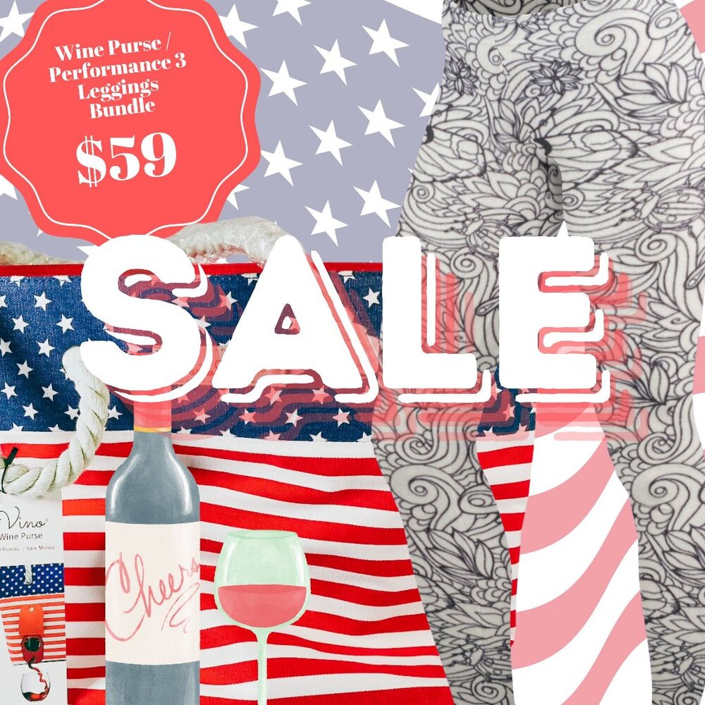Labor Day Sale: USA PortoVino Wine Bag & 3 Pairs of Women's Leggings Bundle